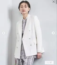 ユナイテッドアローズ リネン ダブルブレザー テーラードジャケット ベージュ UNITED ARROWS（ユナイテッドアローズ）の「＜UNITED ARROWS＞リネン