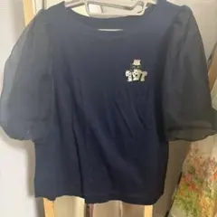 ぱ*送様 ネイビー シフォンスリーブ Tシャツ 42のサムネイル