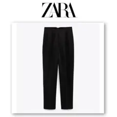 【美品】ZARA ハイウエストテーパードパンツ ブラック Sサイズ