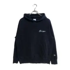 Champion パーカー L ブラック ロゴ刺繍 カジュアル おしゃれ 春秋