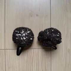 ディズニー ミニー ヘアピン ピン留め パッチン スパンコール ブラウン