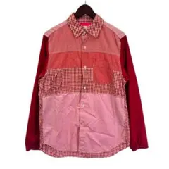 ガンリュウ GANRYU パッチワークシャツ チェック 切替 AD2013 S