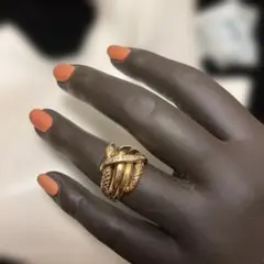 年始再値下！ヴィンテージ　縁起の良い　ボリュームありゴールド蛇リング