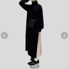 FASHIRU プリーツ切替ハイネックロングワンピース - メルカリ