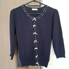 May Pretty ネイビー ニットカーディガン