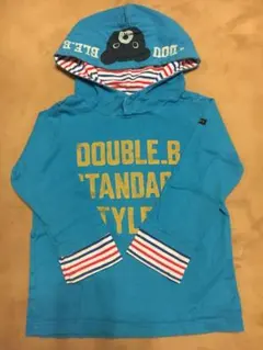 ミキハウス　水色のパーカー　100のダブルb