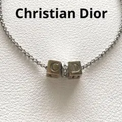 ディオール Dior ロゴキューブ ネックレス シルバー