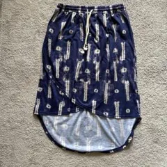 ROXY ネイビー パターン入り ロングスカート