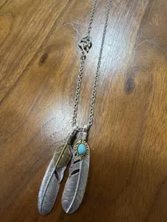 羽 フェザーネックレス　アメカジ　ターコイズ　ホイール　インディアン　キムタク