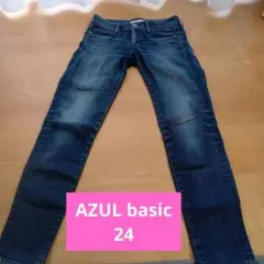 AZUL スキニーデニム ストレッチ　ダークブルー　24のサムネイル