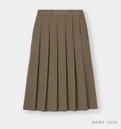 GU プリーツミディスカート M オリーブ　茶　新品未使用　タグ付き