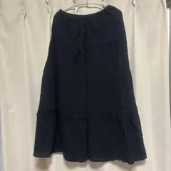 最終値下げ‼️GU ティアードデザイン 黒ロングスカート