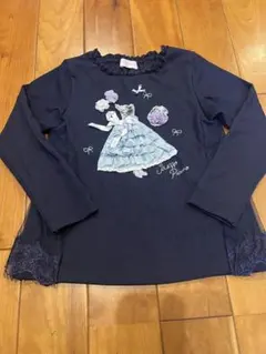 メゾピアノ ネイビー 長袖カットソー　120 フリル　ドレス　かわいい　女の子