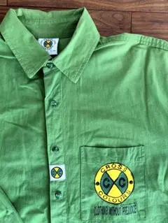 CROSS COLOURS グリーン長袖シャツ