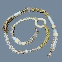 【ストラップ3点セット】マルチスマホショルダーストラップ【ベージュ 茶色】