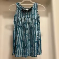 UNICA ノースリーブワンピース 130cm 水色 ドット襟のサムネイル