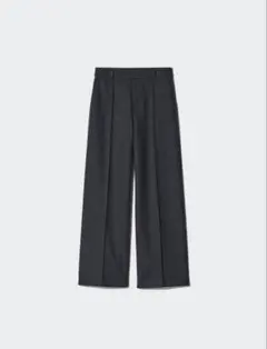 美品　ブラッシュドジャージーワイドパンツ　ダークグレー　L