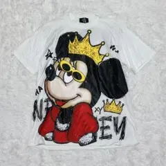 【希少】Disney ミッキー総柄Tシャツ ホワイト　ビックサイズ　オーバーのサムネイル