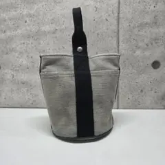 キャンバス地 ワンハンドルバッグ グレー×ブラック