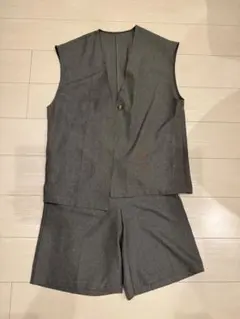 forksy. グレー ベスト ハーフパンツ セットアップ Fサイズ