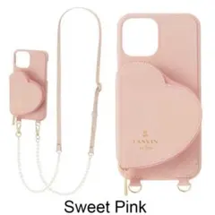 iPhone13mini用　ランバンオンブルー　ハードケース　ロングストラップ付