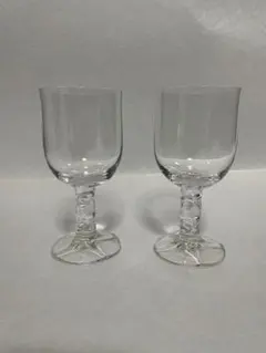 クリア透明ガラス製ワイングラス2個セット