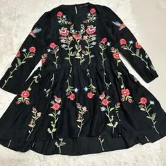 ZARA WOMAN ブラック刺繍チュニック キャミ付き