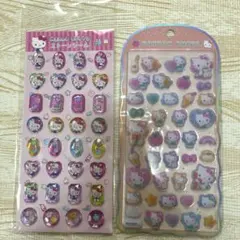 正規品　コットンパフィシール　ストーンシール　サンリオ　キティ　２枚セット売り
