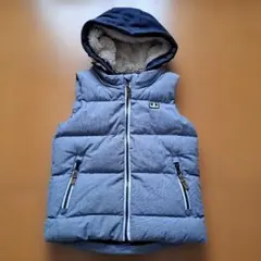 中綿ダウンベスト フード付き グレー　ネイビー　104cm