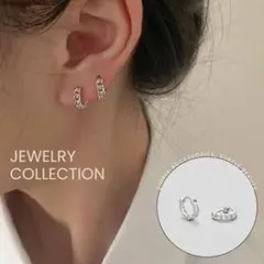 R03 フープピアス キャッチレス シルバー チェーン 1203