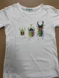 ハッカキッズ　昆虫プリント Tシャツ ホワイト 綿100%のサムネイル