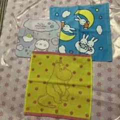 タオルハンカチ3枚　ハンドタオル　ムーミン