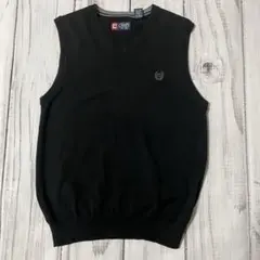 CHAPS チャップス ニットベスト Vネック 綿100 黒 Sサイズ
