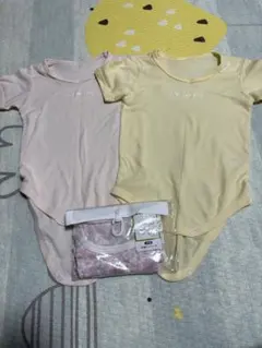 ロンパース 3点セット（ピンク・イエロー・花柄）