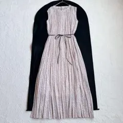 人気完売品✨アナイ スクエア ドット プリーツワンピース ロング リボン ピンク
