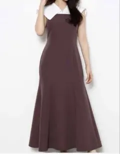 【お値引中★】MERCURYDUO シャツドッキング配色ノースリワンピース