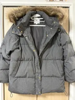 niko and…. ダークグレー フード付きダウンジャケット