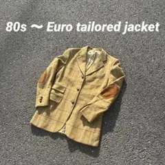 エルボーパッチ チェック Euro 80s BONGERS テーラードジャケット