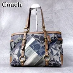 COACH パッチワーク ターンロック デニム ハンドバッグ Y2K - メルカリ