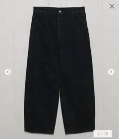 23AW＜H＞beauty&youthブラックデニム 1プリーツ バギーパンツ