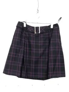 Y2K 小悪魔ギャル 古着 スクエアバックルデザイン チェック柄ミニスカート