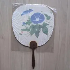 うちわ 青い朝顔