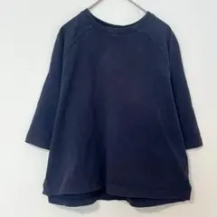 無印良品 コットンTシャツ 【M〜L】シンプル 無地 ネイビー