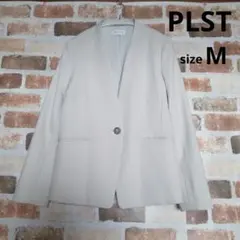美品❋PLST/ノーカラージャケット/M /グレー/フォーマル/ビジネス