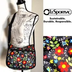 LeSportsac レトロ フローラル 花柄 ナイロン ショルダーバッグ