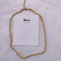 №1858サージカルステンレスゴールドボールチェーンネックレス