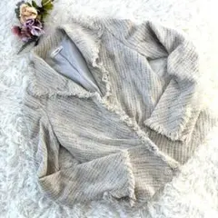 vespa ジャケット フリンジ ツイード ベージュアウター 日本製 9号