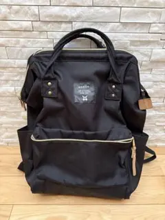 【美品】anello ブラック リュック　レディース　ママ　お出かけバックパック