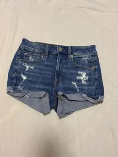 ダメージ加工デニムショートパンツ