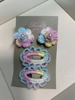 ベビーヘアピン、ヘアゴム4点セット